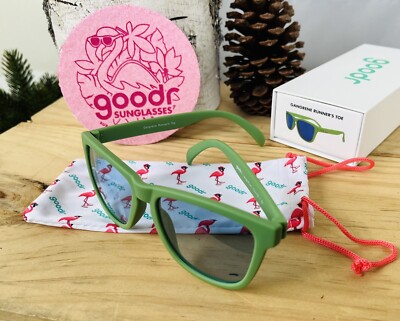 NEW! RARE! Goodr Running Run Bike Sunglasses Logo Green GANGRENE RUNNERS TOE
