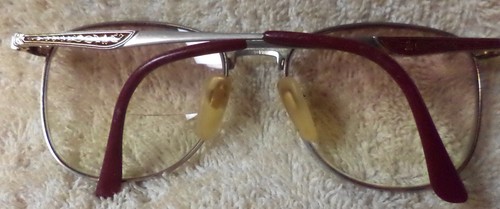 Laura Ashley Eyeglass Frames, lovely details, "Burgundy/Gold", "Isabelle", round - Picture 7 of 8