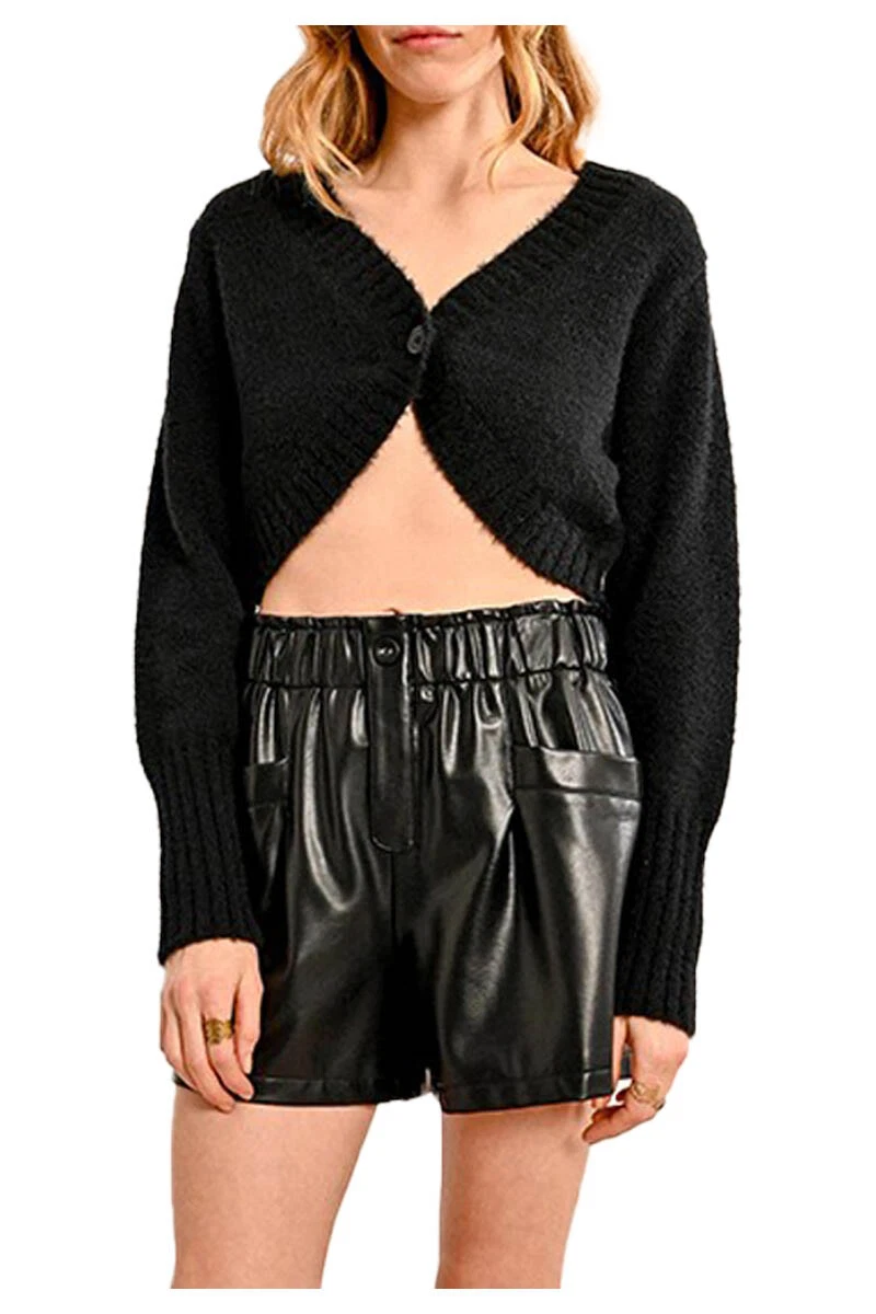 Gilet Court Festonné Molly Bracken – Noir Dentelle – Taille M/L – Neuf Avec étiquettes
