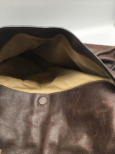 Cole Haan Large Leather Travel or Business Two Straps Tote Bag - Brown distress - Picture 10 of 12