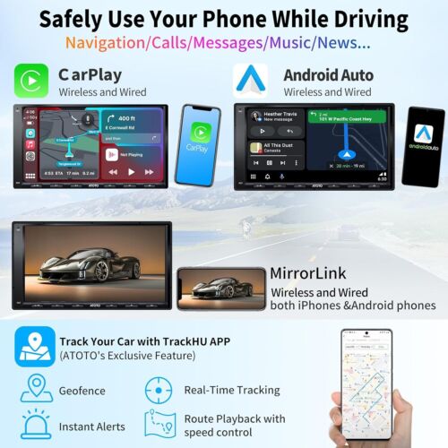 ATOTO 7" A6PF 2DIN Android Coche Estéreo GPR Pista Navegación WiFi/BT/USB Octa-Core - Imagen 3 de 8