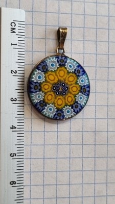 Pendentif Verre De Murano Rare - Pièce Unique Italienne, Occasion, Motif Murrine Veneziane