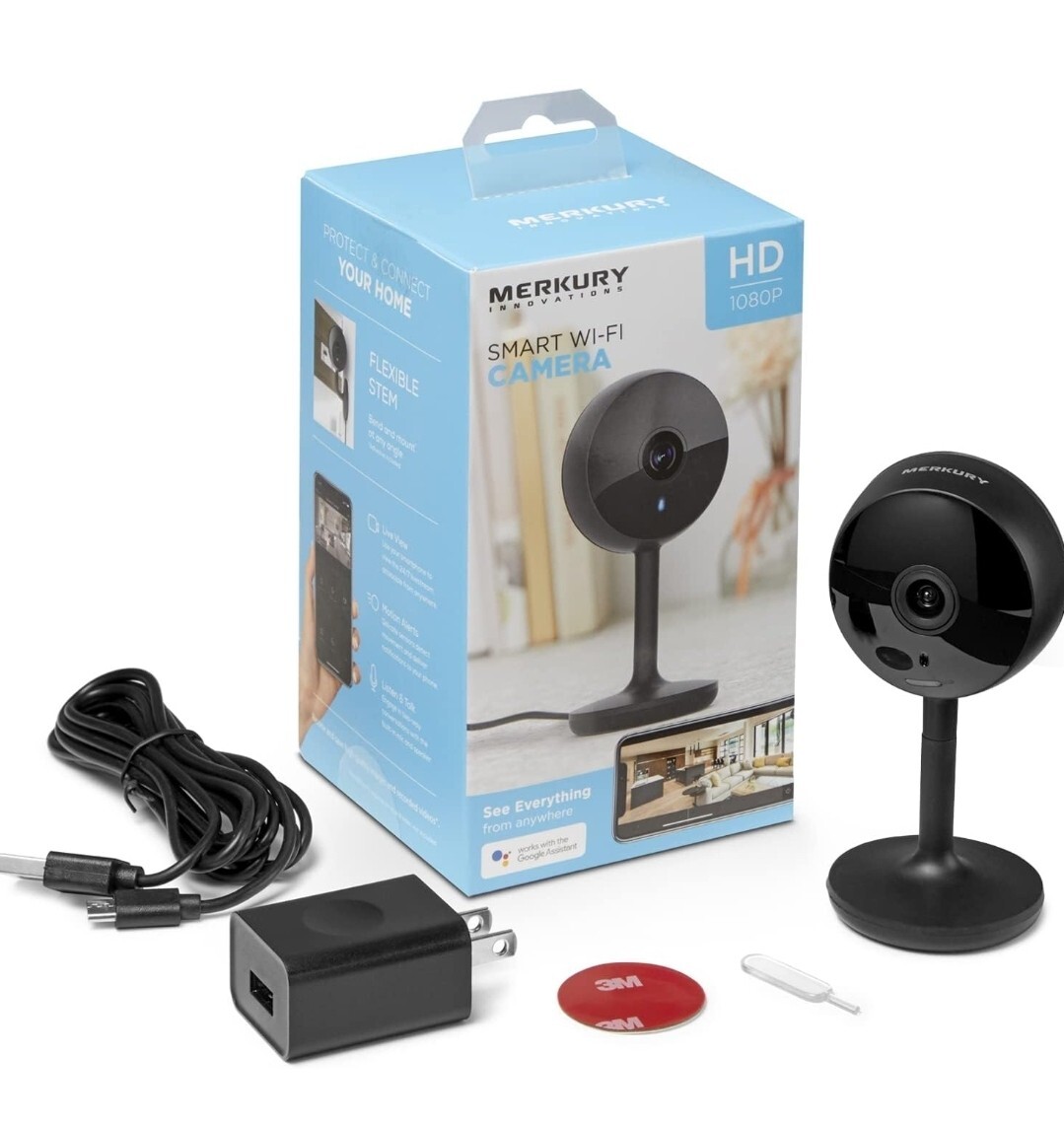 Merkury MI-CW017-101W 1080p Smart Wi-Fi Camera Black for sale
