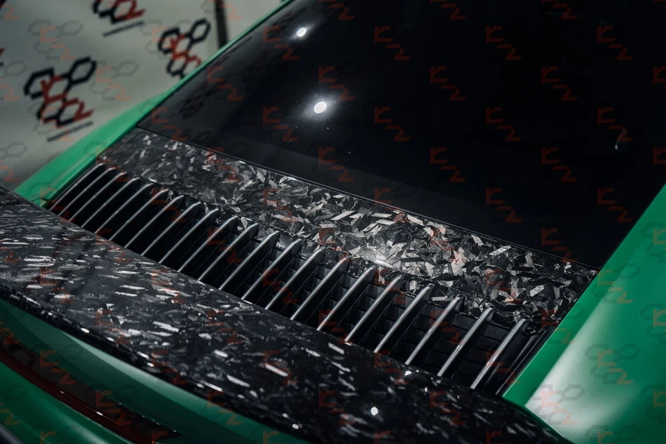 Porsche 911 992 Turbo S Forged Carbon Fiber Trunk Grille Lid Panel Air Guide - Image 3 of 4