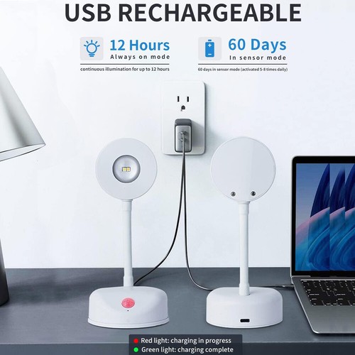 LED Night Light USB Rechargeable Wall Mount Body Induction Lamp Motion Sensor AU - Picture 7 of 16