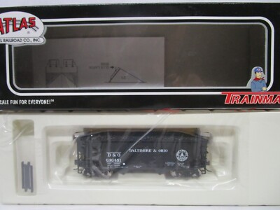 Atlas HO Scale B&O Baltimore Ohio 2 Bay Offset Side Hopper Car w/ Coal Load NOS