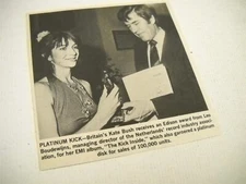KATE BUSH receives Edison Award original 1978 music biz promo pic/text