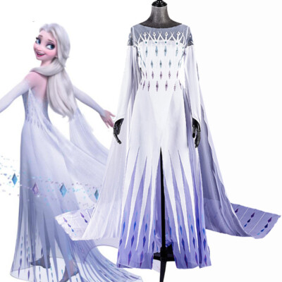 Prinzessin Elsa Frozen Kostüm eisweiß Kleid Cosplay Kopie Profi