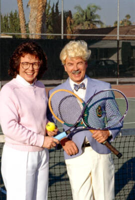 Billie Jean King Tim Conway in Dorf s Family Stump 1991 TV Old Photo