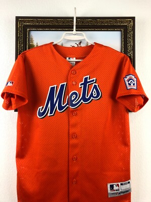 Vintage 90's New York Mets MLB Baseball Jersey Shirt #8 Orange Tee