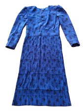 Vintage Amish Mennonite Girl's Dress 29" Chest Blue Old Colony Mexican Pleated
