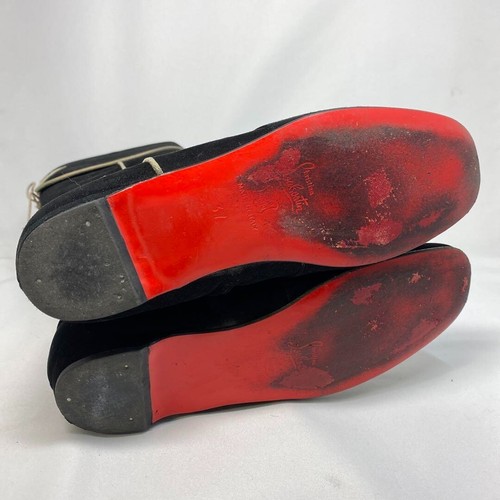 Christian Louboutin Botas Largas de Gamuza Negras Talla EU37 US7 Auténticas - Imagen 9 de 10