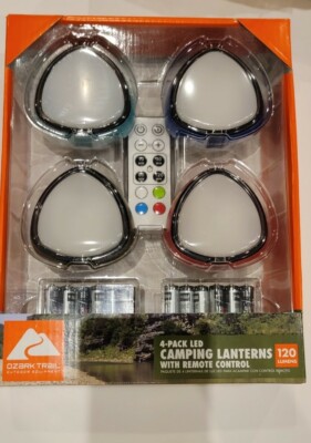 Ozark Trail 4-Pack 120Lumens LED Camping Puck Lantern Lights with Remote Control