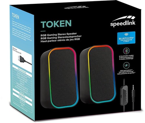SPEEDLINK TOKEN RGB Gaming Stereo Speaker Lautsprecher RGB Beleuchtung black - Bild 4 von 4