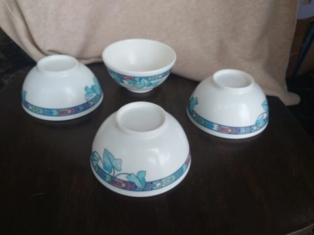 (4) Cuenco de melamina ShunTa Ivy vintage de 4,5 x 2,25 pulgadas hecho en Taiwán Foto 2 de 3