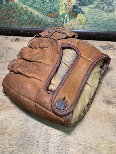 Vintage 1950s Draper Maynard D&M Leather Baseball Glove Mitt Eddie Joost DG927 - Picture 8 of 10