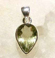 Anhänger mit Prasiolith, 925er Silber - grüner Amethyst - Grün