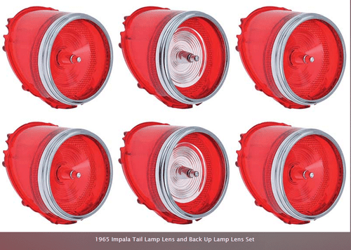 Impala 1965 kit completo de luces traseras, conjunto de lentes y lentes de respaldo con borde #881262 - Imagen 1 de 24
