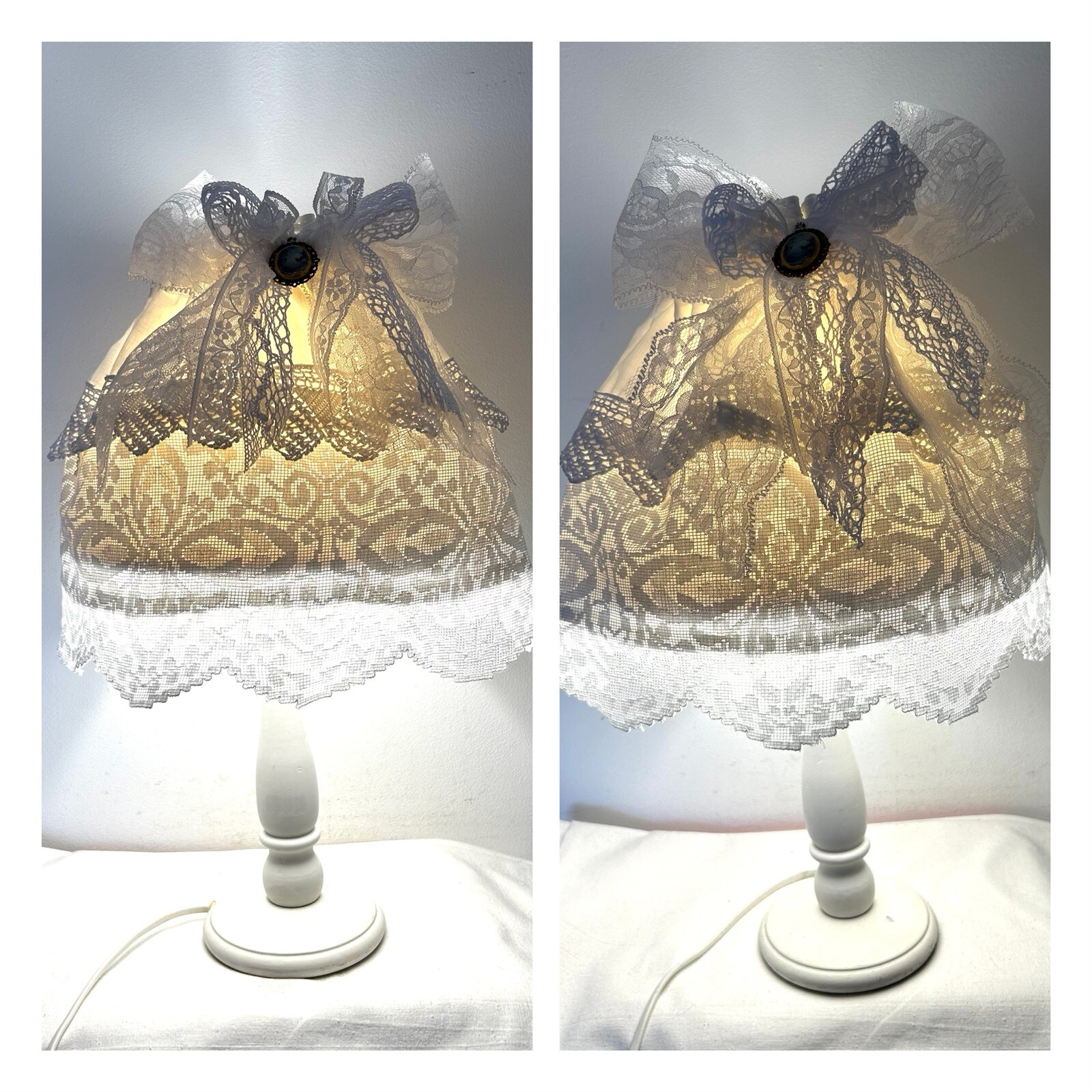 Jupon d'abat-jour Shabby en dentelle pour une ambiance de chambre cosy