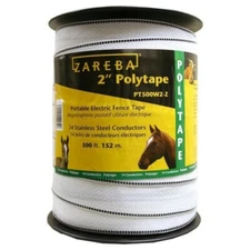ZAREBA SYSTEMS 2" POLY TAPE WHITE - FREE SHIPPING
