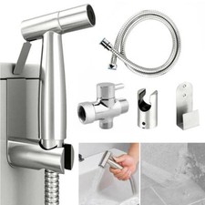 Cleaning Bidet Sprayer Kit Stainless Steel Handheld Bidet Sprayer T-Valve Hose