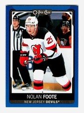 2021-22 UD O-Pee-Chee OPC Blue Border Nolan Foote #368 - New Jersey Devils