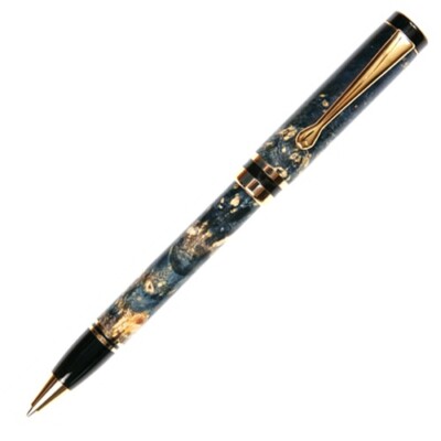 Parker Twist Pen - Blue Box Elder, 24kt Gold Plating