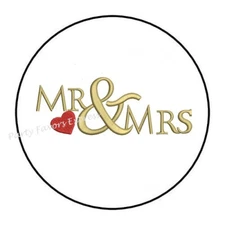 MR AND MRS WEDDING ENVELOPE SEALS LABELS STICKERS PARTY FAVORS