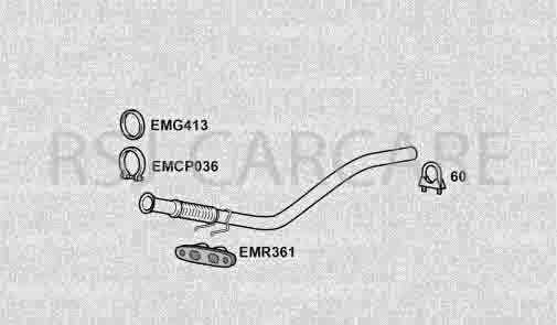 Klarius VW796P Exhaust Centre Pipe TRANSPORTER T5 2.5TD 4WD 06-09