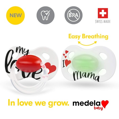 Medela Baby Schnuller Tag Und Nacht Leuchten Im Dunklen 0-6 Monate 2-Pack - Bild 2 von 7