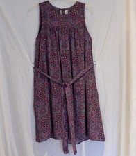 GAP size S Belted Shift Dress w/Pockets Navy Pinks Paisley Pattern Pockets Lined