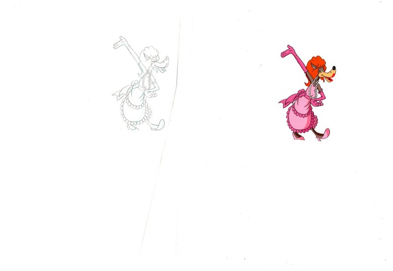 Droopy Wolf Production Animation Cel n Drawing Fragments Hanna Barbera 1990-93 w