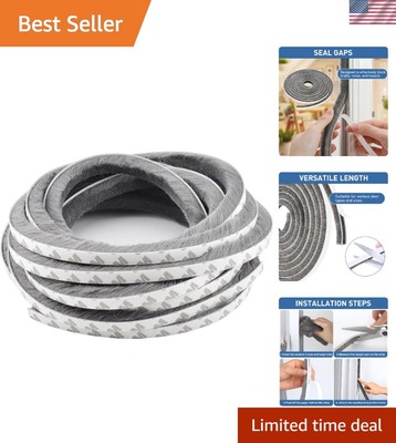 Door Seal Brush Weather Stripping PVC Foam for Sliding Windows and Doors 65.6...