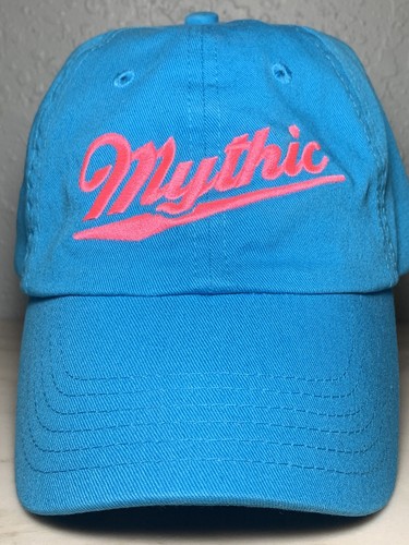 Mythic Baby Blue with Embroidered Pink Logo Adjustable Strap Hat Cap Girls - Picture 2 of 12