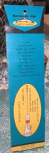 Vintage Dura Pak 3 Oz 6 Inch Yellow Barracuda Jig Made in USA New In Package - Picture 4 of 7