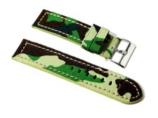 Cinturino orologio vintage cordura pelle ansa 24mm mimetico verde militare 370