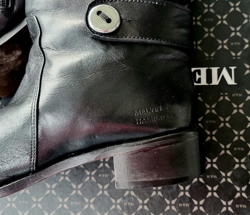 *Melvin & Hamilton* Elegantes botas de cuero por encima de la rodilla negras talla 40 € 249,- - Imagen 3 de 7
