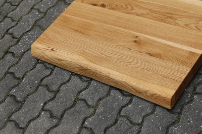 Plateau De Table En Chêne Massif Brut Avec Bord Vivant - 100x39-42x2 Cm - Neuf