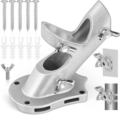 Flag Pole Holder,  Flag Pole Brackets Mount outside House Heavy-Duty Aluminum Me