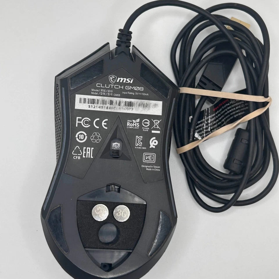 MSI Gaming Mouse Clutch GM08 4200 DPI Optical Wired with Red LED Tested- WORKS - Image 4 of 4