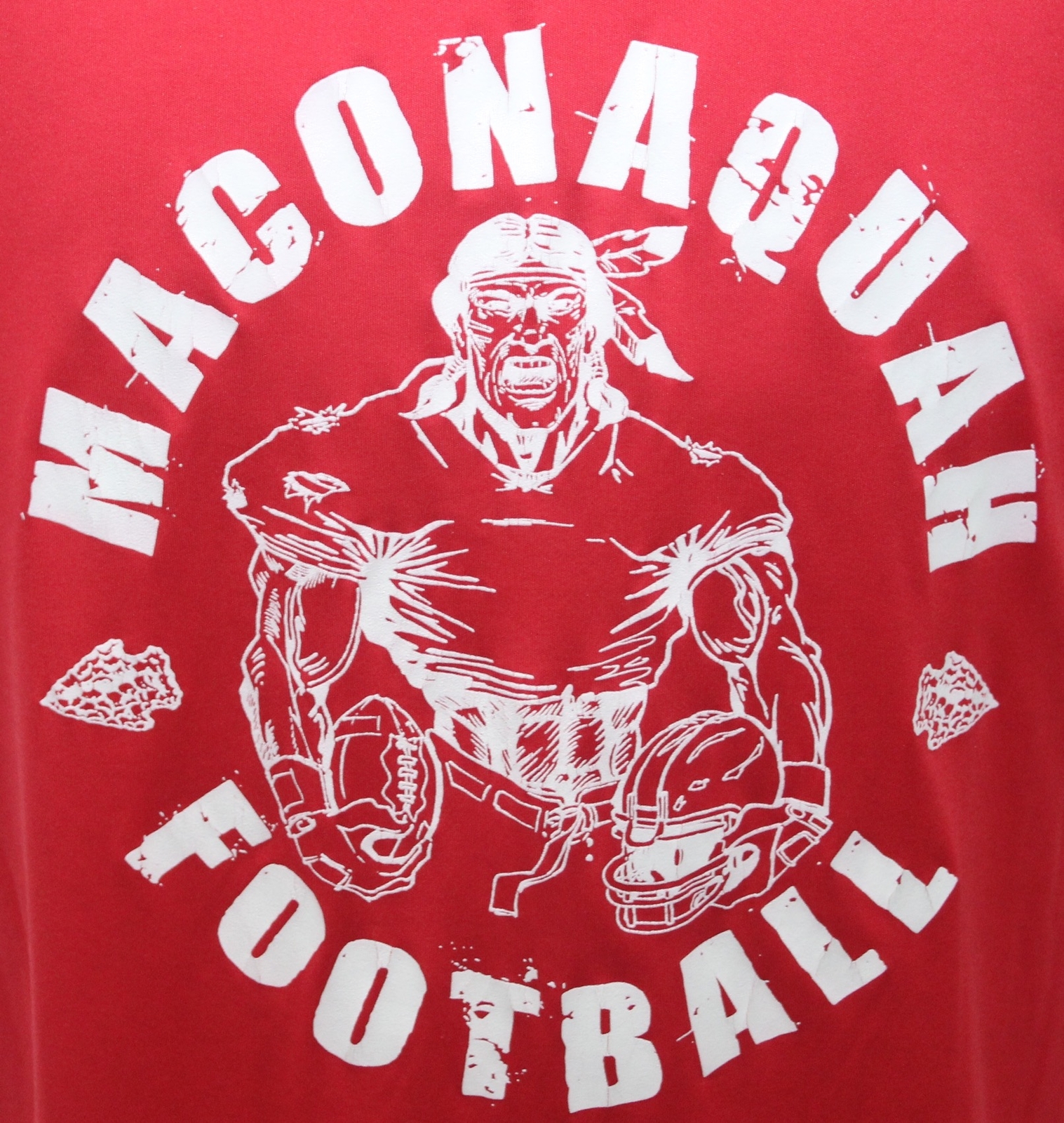 Maconaquah High School Braves Football Red T Shirt Small Bunker Hill