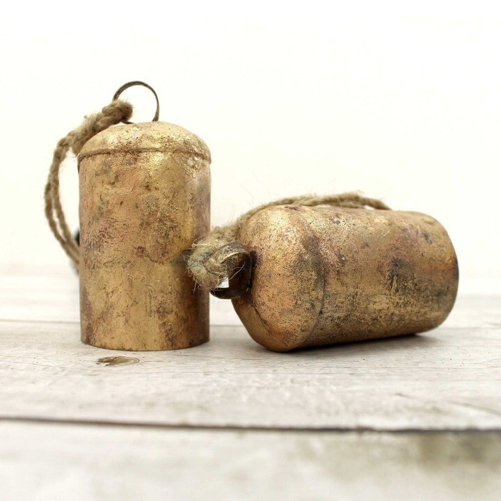 Set 3 Campane Natalizie NARRY CRAFT - Campane Rustiche Vintage Fatte A Mano In Stile Country