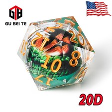 D20 35mm Large Green Demons Eye Liquid Core D...