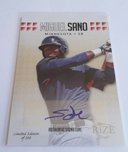 2013-Leaf-Rize-Draft-Miguel-Sano-Gold-Rookie-RC-AUTO-Insert-Card-50-S-200