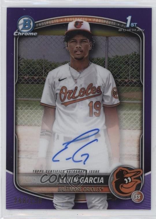2025 Bowman Chrome Prospect Purple Refractor /250 Elvin Garcia #CPA-EG Auto 1r8k