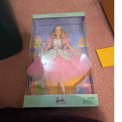 Barbie Peppermint Candy Cane Nutcracker Collector Blonde 12'' Doll NIB