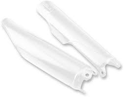 Protections de fourche HONDA blanc : fourreaux en plastique pour moto de cross
