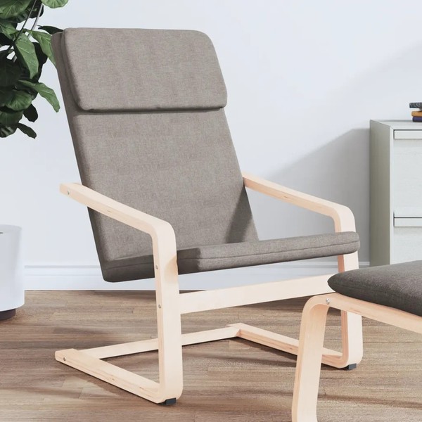 Relaxsessel Stoff Taupe Sessel Mit Liegefunktion Polsterchair-image