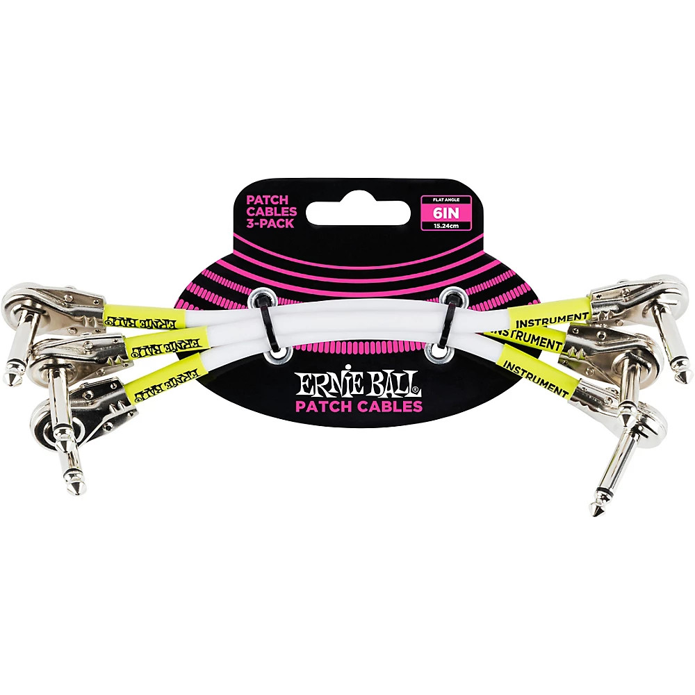 Ernie Ball 6 Pancake Patch Cable 6 in White 4490₽