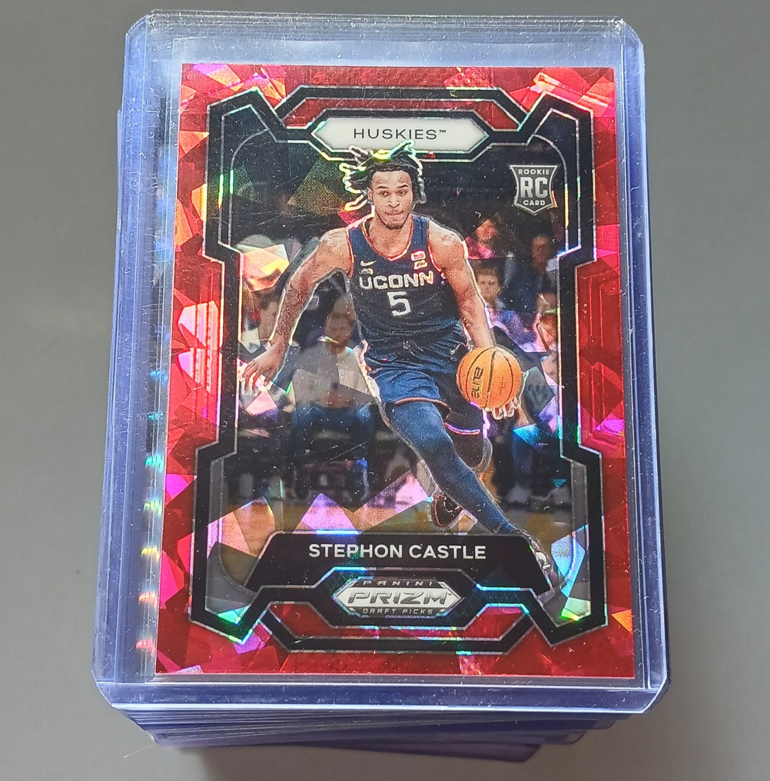 2024-25 Panini Prizm Draft Picks - Stephon Castle #17 Red Ice Prizm (RC)